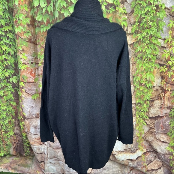 FORTE CASHMERE Quiet Minimalist Oversized Black Cowl Neck Sweater, M - Picture 7 of 10